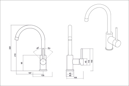 картинка Смеситель Oulin 8006, цвет хром от магазина SEFI