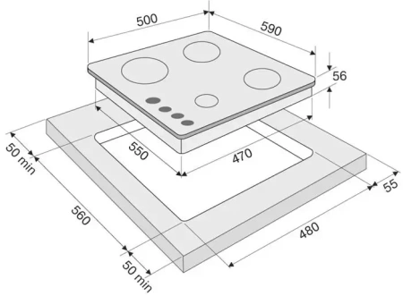 картинка Газовая варочная панель KRONA SALVATORE 60 IX от магазина SEFI