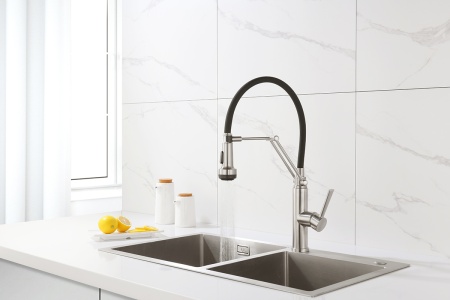 картинка Смеситель для кухни с гибким изливом и 4 режимами струи, EMAR 7012, цвет сатин от магазина SEFI