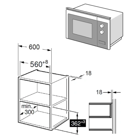 картинка Встраиваемая микроволновая печь MAUNFELD MBMO.20.8GW от магазина SEFI