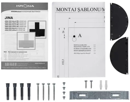 картинка Вытяжка Krona JINA 600 BLACK PB от магазина SEFI