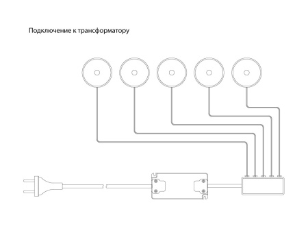 картинка Комплект: 5 светодиодных светильника TORRE Set5, комплект 6Вт, 350mA, 5 каб. 2м с раз.Bus, трансформатор серебристый/свет натуральный от магазина SEFI