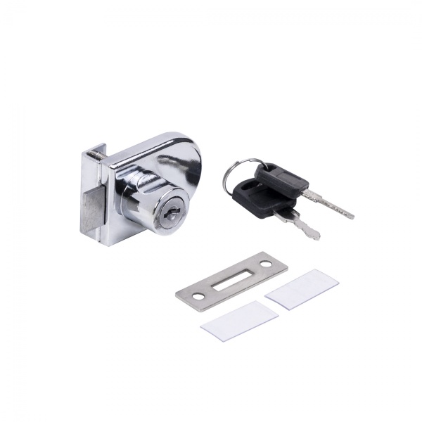 картинка Замок для стеклянной распашной двери механический 408 хром AKS от магазина SEFI