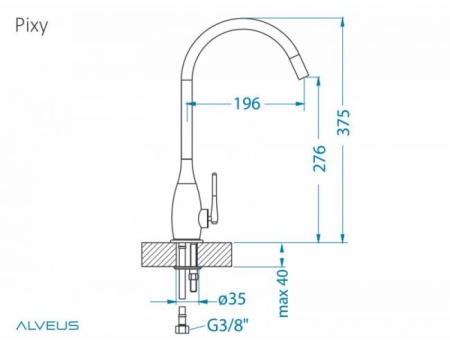 картинка Смеситель для мойки ALVEUS PIXY CHR от магазина SEFI