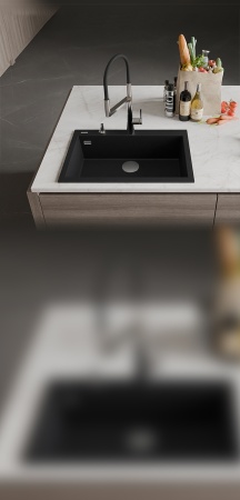 картинка Мойка Rivelato ZENO 7650 1-чаш 760*500 Черн.глубокий 503 от магазина SEFI