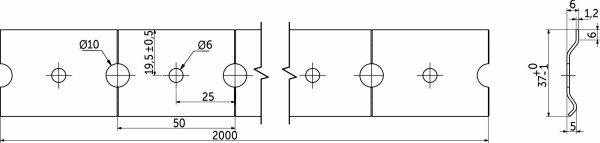 картинка Шина для навесов L=2м (1,2мм) РФ от магазина SEFI