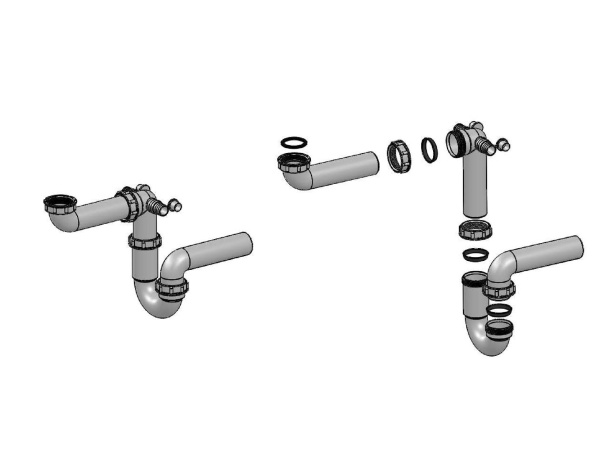 картинка Одинарный сифон без выпуска для выпуска с вертикальным переливом, от магазина SEFI