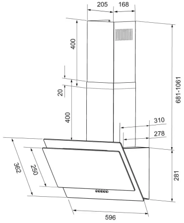 картинка Вытяжка Krona LEA 600 black S от магазина SEFI