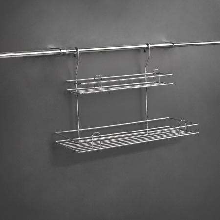 картинка Корзина на трубу d16 двойная большая CWJ103B хром AKS от магазина SEFI