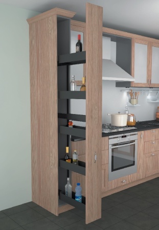 картинка Бутылочница "Классик" для хранения вина, с доводчиком в высокие шкафы-колонны, ширина фасада 150 мм от магазина SEFI