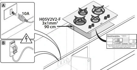 картинка Газовая варочная панель Barazza 1PMD70B магазин SEFI являющийся официальным дистрибьютором в России  картинка Газовая варочная панель Barazza 1PMD70B от магазина SEFI
