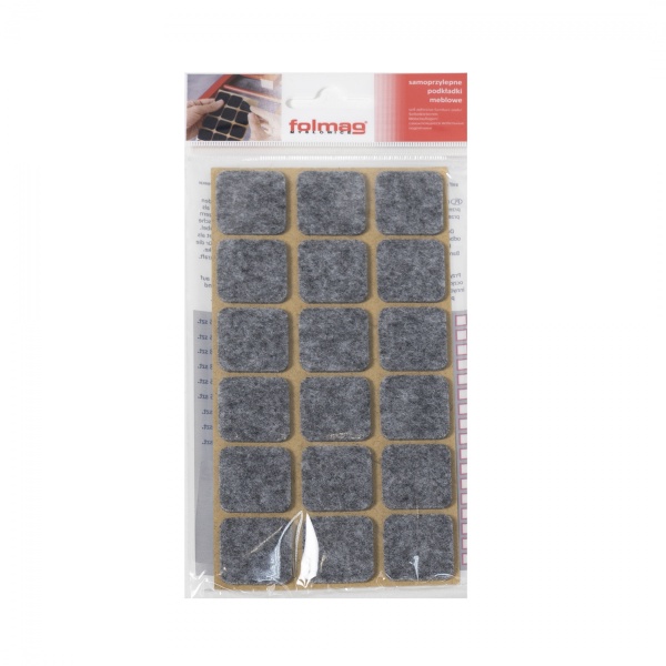 картинка Подкладка самоприлипающая фетровая 25х25мм (1лист-18шт) серая Folmag от магазина SEFI