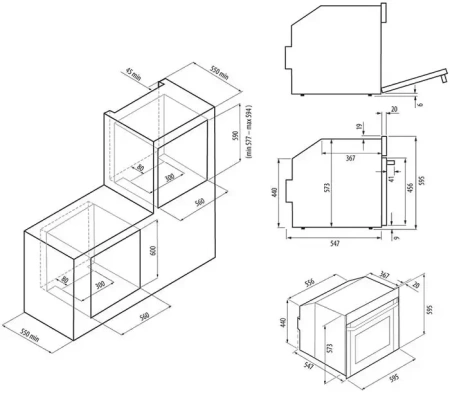 картинка Духовой шкаф KRONA MAGNETE 60 BL/BL от магазина SEFI