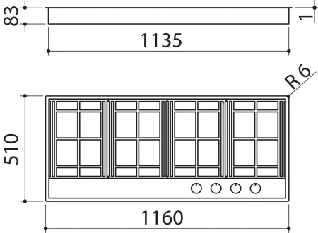 картинка Газовая варочная панель Barazza 1PLE3D от магазина SEFI