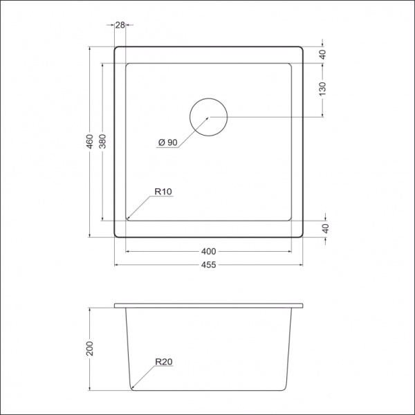 картинка Мойка EMAR 1455.P, цвет Барит от магазина SEFI