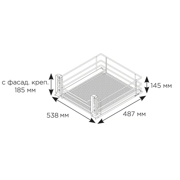 картинка Комплект: Две выдвижные корзины Сапфир с фасадным креплением с доводчиком, ширина фасада 600 мм от магазина SEFI