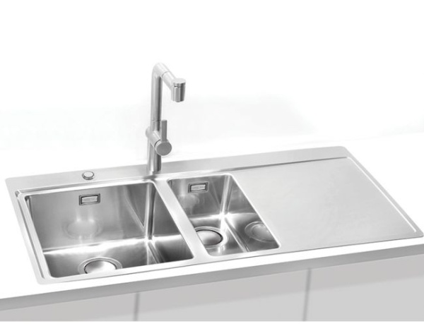 картинка Мойка Alveus PURE UP 60 KMB 90 FI левая 980X525 в компл. с сифоном 1123353 от магазина SEFI