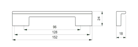 картинка Ручка меб. скоба пластик. PS17/C17 96/128 металлик+венге AKS от магазина SEFI