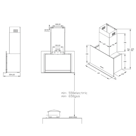 картинка Вертикальная Вытяжка Korting KHC 65330 GN от магазина SEFI