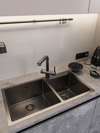 картинка Мойка EMAR 210, покрытие PVD, цвет Чёрный от магазина SEFI