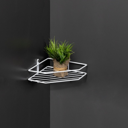 картинка Полка подвесная угловая 1-ярусная 202*202*70, белый РФ от магазина SEFI