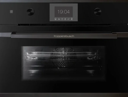 картинка Компактный духовой шкаф с микроволнами Kuppersbusch CBM 6350.0 S6 Black Steel от магазина SEFI