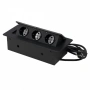 картинка Выдвижной удлинитель NOVA, 3 розетки, черный, AKS от магазина SEFI