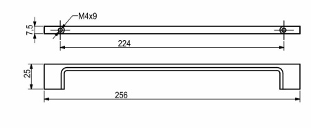 картинка Ручка меб. скоба мет. AK705 224 шлифованная сталь, AKS магазин SEFI являющийся официальным дистрибьютором в России  картинка Ручка меб. скоба мет. AK705 224 шлифованная сталь, AKS от магазина SEFI