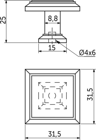 картинка Ручка меб. кнопка мет. IONIKA шлифованная сталь, AKS от магазина SEFI