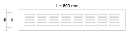 картинка Решетка вентиляционная 600х60мм серебро алюминий AKS от магазина SEFI