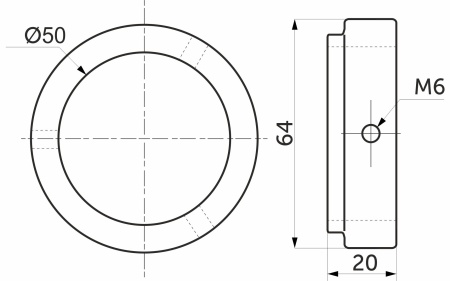 картинка Держатель полки к трубе d50 (Z-185), хром AKS от магазина SEFI