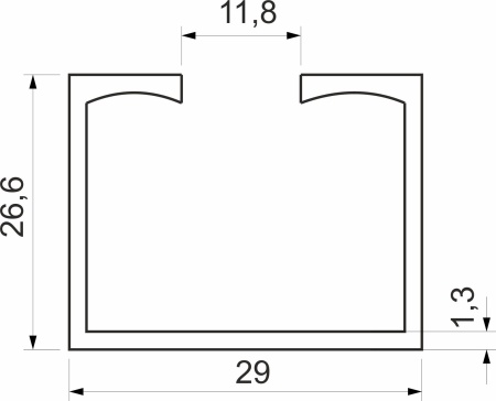 картинка Профиль алюминиевый STANDART, STANFOLD, SLIDE, PORTA GLASS направляющая верхн. L-6000 мм АЛЮТЕХ K-075 от магазина SEFI