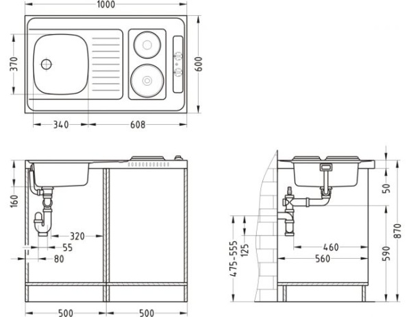 картинка Oдинарный Сифон FI 114 POP UP с вертикальным переливом для гранитных моек от магазина SEFI