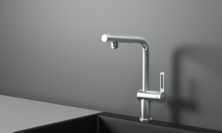 картинка Смеситель Granula GR-8169, НЕРЖ, с выдвижным изливом от магазина SEFI