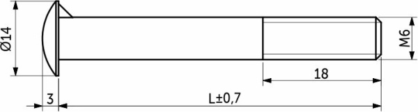 картинка Болт с полукруглой головкой М6*55 с усом, неполн. резьба, цинк (1кг=86шт) от магазина SEFI