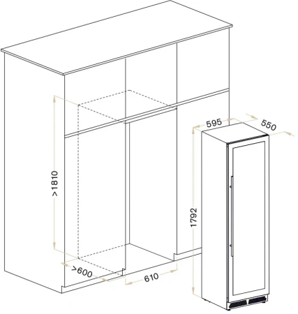 картинка Винный шкаф Meyvel MV98-KST3 Узкий (Slim) от магазина SEFI