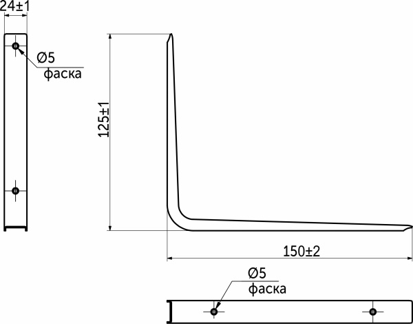 картинка Полкодержатель мет. CRAFT 125*150*1.2, белый AKS от магазина SEFI