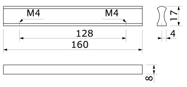 картинка Ручка меб. скоба алюм. AA-07 128 алюминий AKS от магазина SEFI