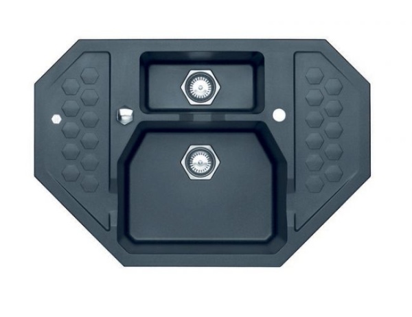 картинка Мойка ALVEUS SENSUAL 60 GRANITAL+ STEEL-G04M 900x610x200;1+1/2 с сифоном 1104729, от магазина SEFI