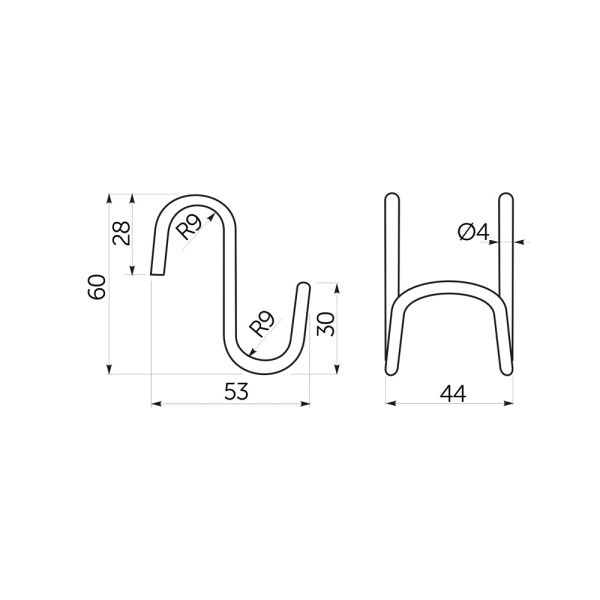 картинка Крючок на трубу d16 ретро двойной хром AKS от магазина SEFI