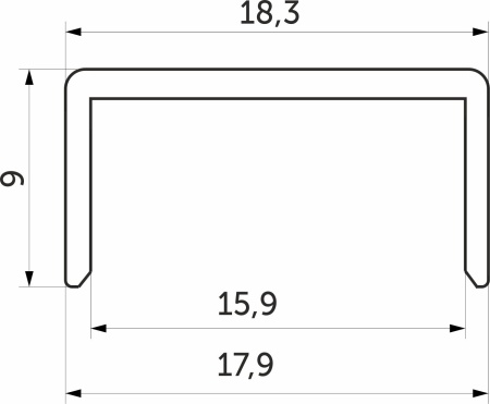 картинка Профиль кромочный алюминиевый C-16 анода натуральная PL (3,0м) от магазина SEFI