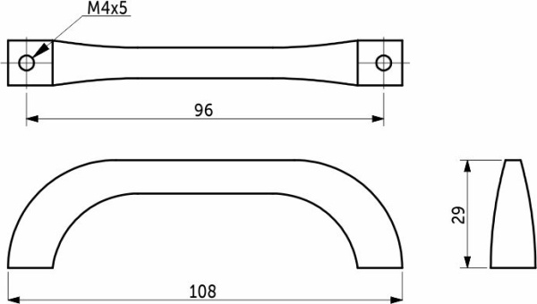 картинка Ручка меб. скоба мет. MALIBU 96 черный матовый, AKS от магазина SEFI