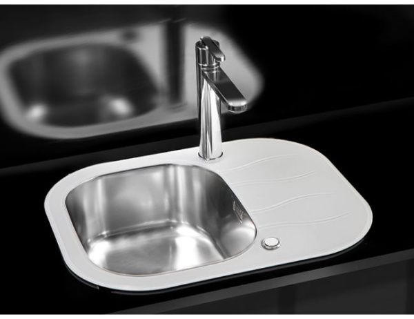 картинка Мойка ALVEUS KARAT 20* черный  860X500 1+1/2 правая в комплекте с сифоном 1092272 от магазина SEFI