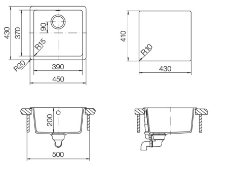 картинка Кухонная мойка SCHOCK QUADRO 50 CRISTALITE мокка от магазина SEFI