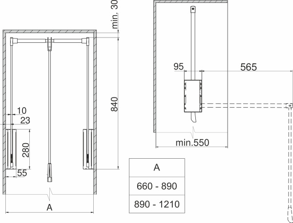 картинка Пантограф 890-1210 LIFTER Plus, черный REJS от магазина SEFI