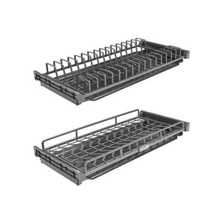картинка Сушка FISSO 2-х уровневая для посуды в верхний шкаф на ширину корпуса 600 мм, цвет - антрацит от магазина SEFI