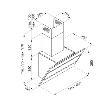 картинка Вытяжка MAUNFELD Bridge Line 50 черный\вставка сатин от магазина SEFI
