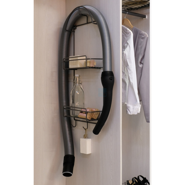 картинка Навесной держатель LARS для шланга пылесоса с 2-я корзинами, цвет - антрацит LjM от магазина SEFI