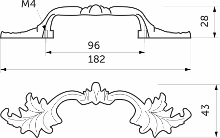 картинка Ручка меб. скоба мет. FLORENTINO 96 белое серебро, AKS от магазина SEFI
