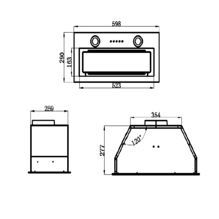 картинка Встраиваемая вытяжка MAUNFELD TRAPEZE 602M нержавеющая сталь от магазина SEFI